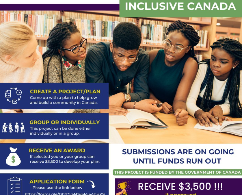 Race to Inclusive Canada Grant: 3500 dollars for Youth Community Projects