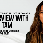 Chiyi Tam speaking on community land trusts in Canada during an ACBN interview.