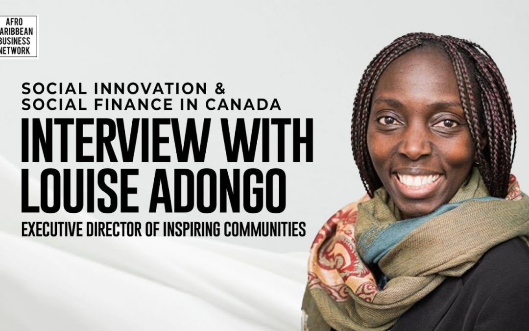 Louise Adongo speaking on social innovation in Canada during an ACBN interview.