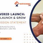 Black entrepreneur leading a workshop on how to write a mission statement for small business, with founders drafting concise, action-oriented ideas.