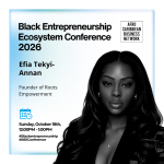 Efia Tekyi-Annan, Founder of Roots Empowerment and Shealume, speaking about Black-owned beauty brands in Canada