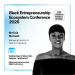 Melizia Mensah, Managing Director of Sisters In Solidarity, speaking about funding for Black women entrepreneurs in Canada