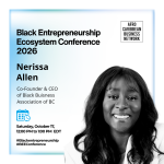 Nerissa Allen, Co-Founder and CEO of the Black Business Association of BC, speaking about scaling a Black-owned business