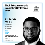 Dr. Somto Mbelu, Founder of the Ottawa Responsible AI Hub, speaking about responsible AI in Canada at ACBN's BEEConference 2026